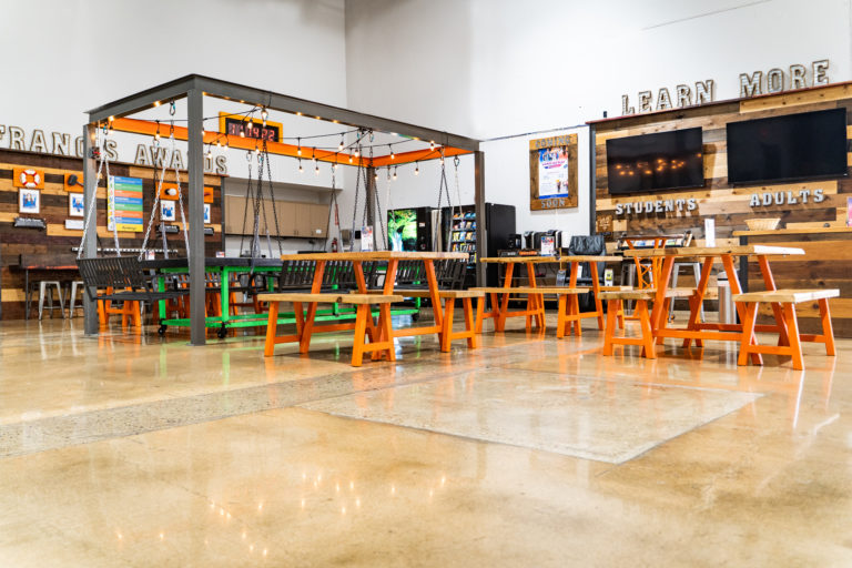 Hangout and eating area at Group Dynamix