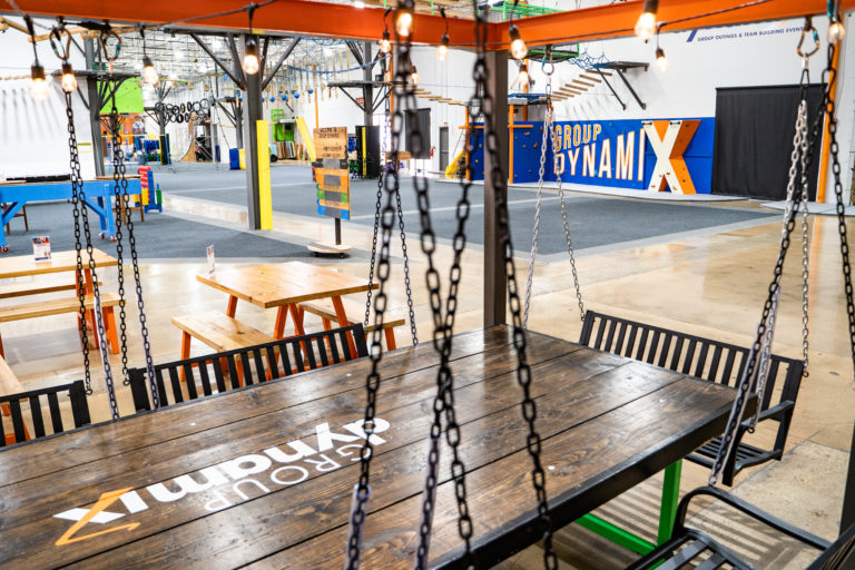 Hangout and eating area at Group Dynamix