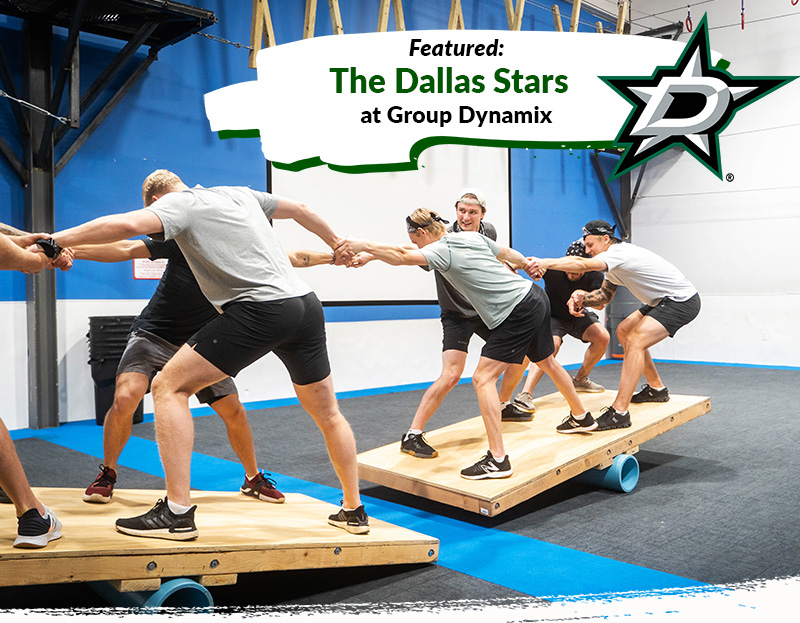 Players from the Dallas Stars professional hockey team improve their team chemistry at Group Dynamix